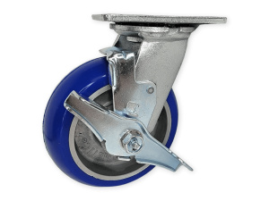8" x 2" Swivel Caster, (KN) KINETIC® Wheel, 27KN80JL6317 - Top Lock - Wheel Brake, No Toe Guard